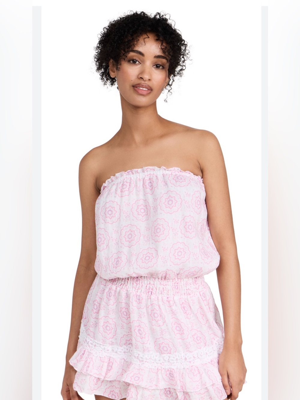 TEMPTATION POSITANO
Fernandina Short Dress In Garden Pink White size small
